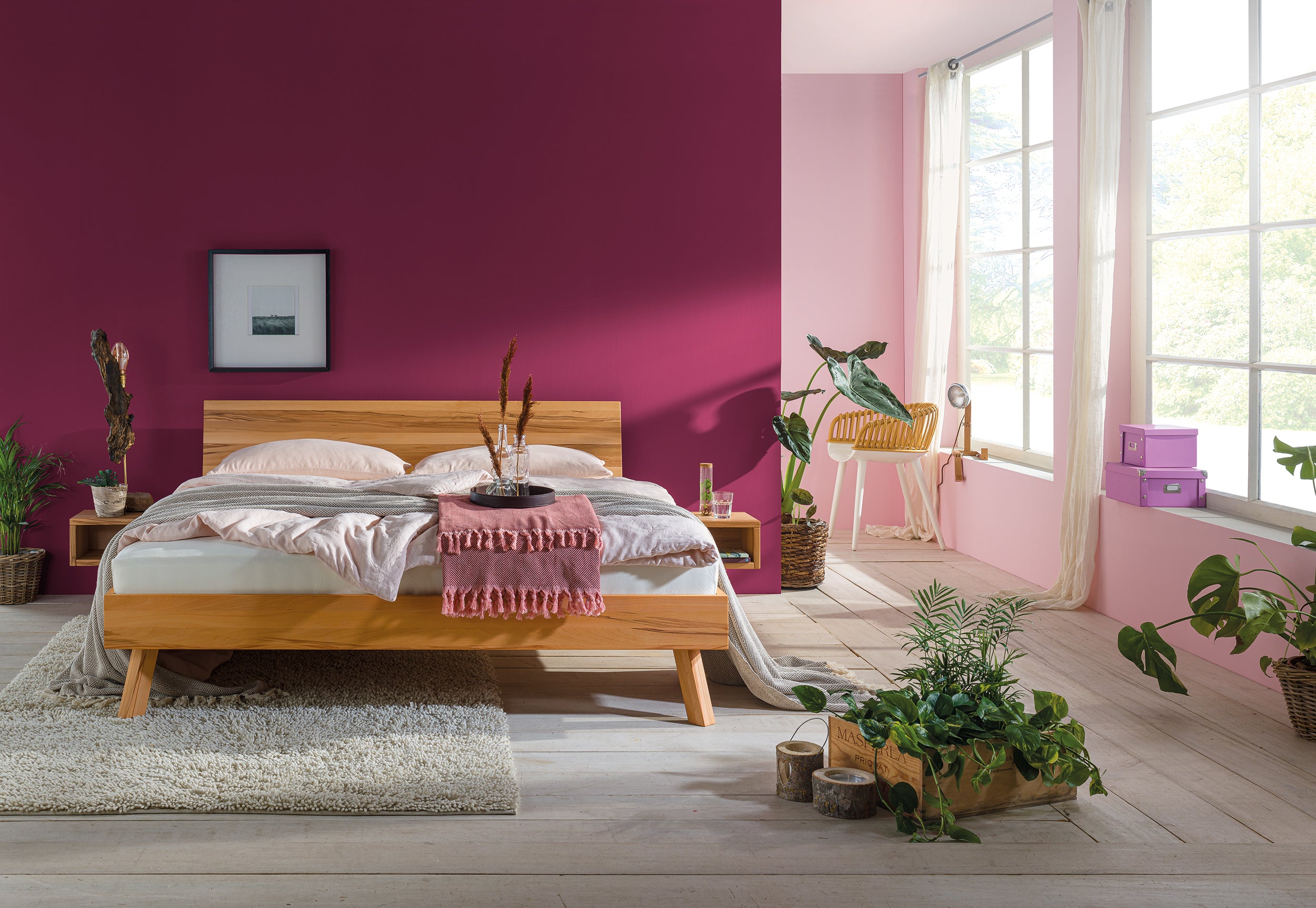 Massief houten bed KB23