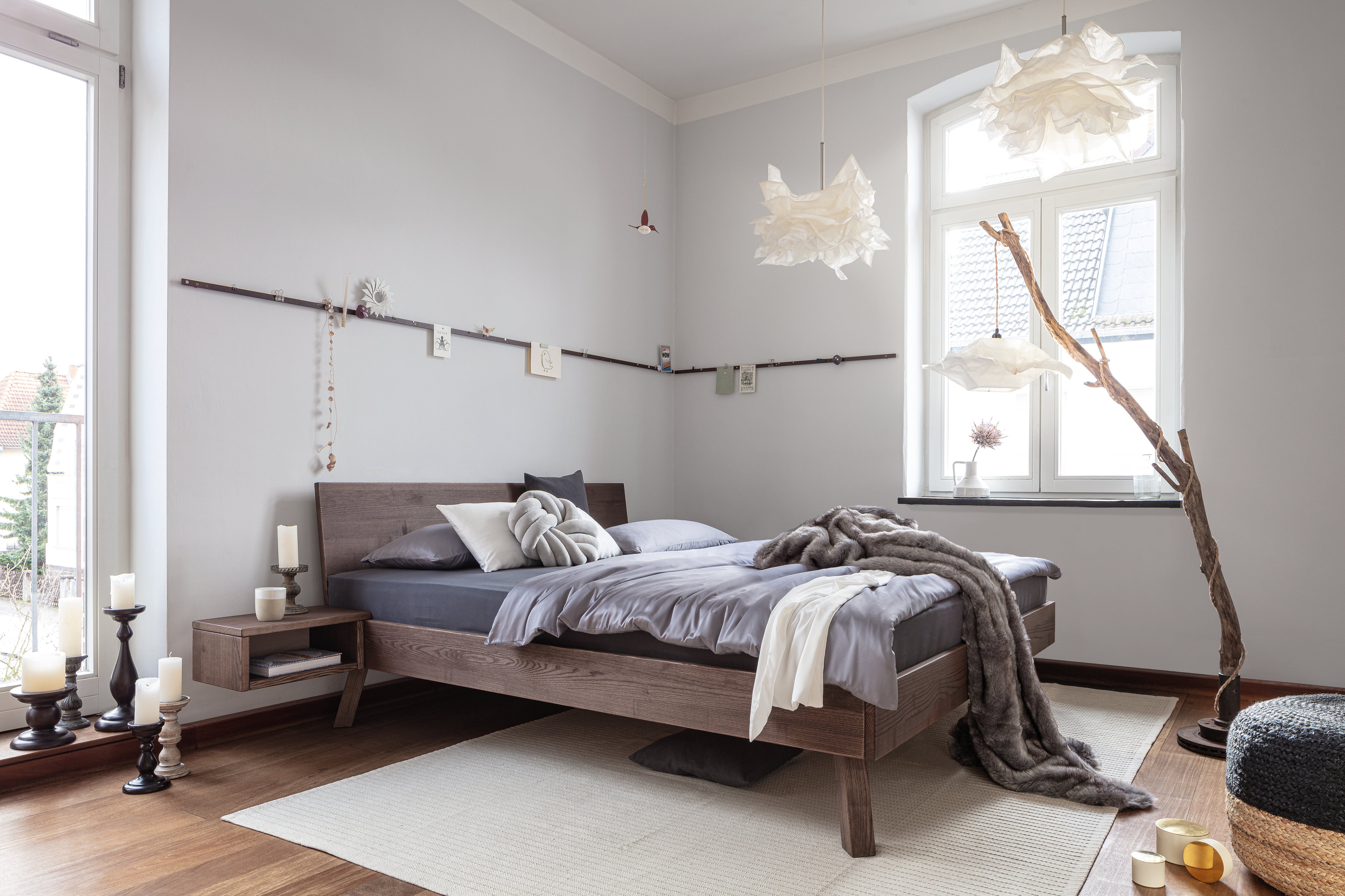 Massief houten bed KB23