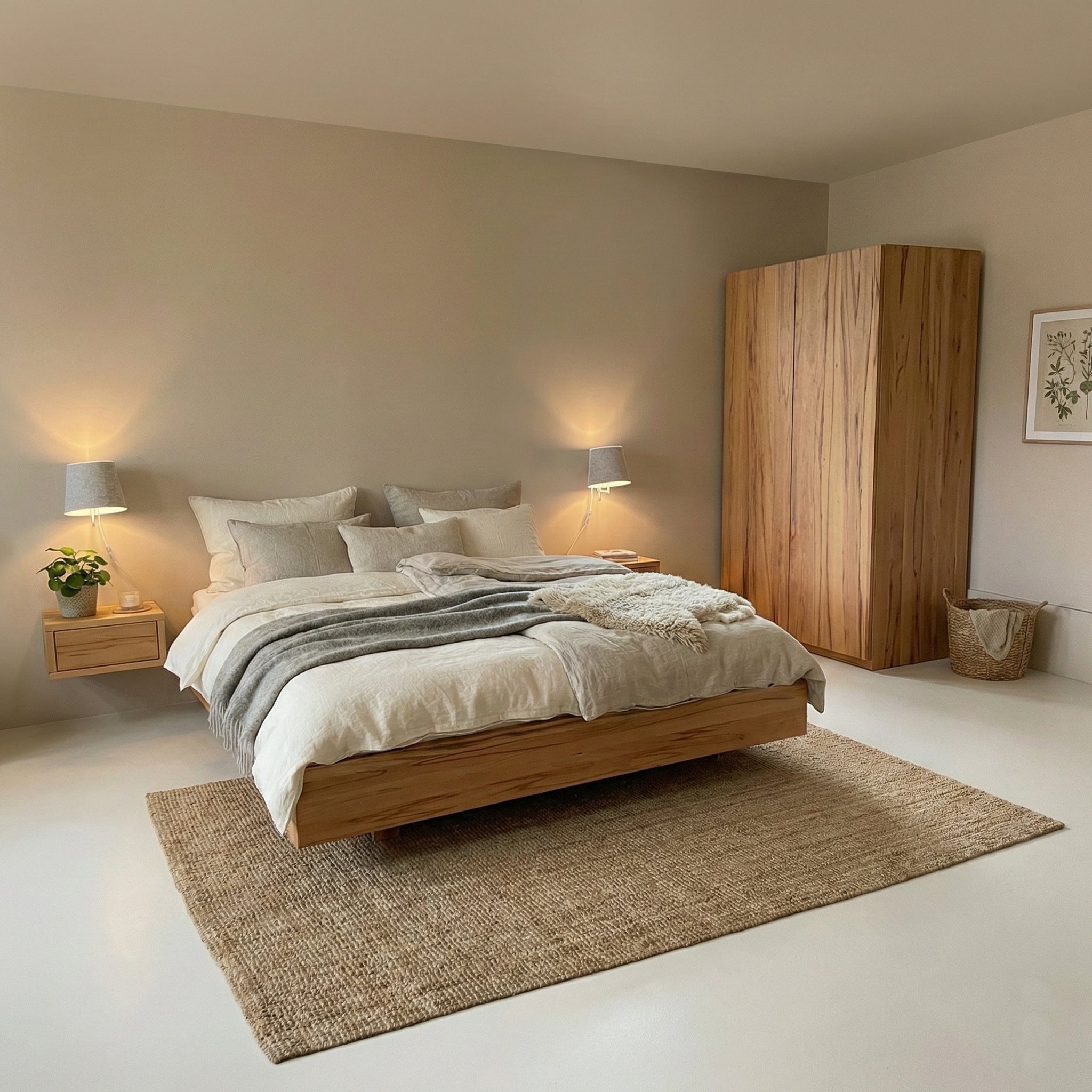 Bed in kernbeuk, 180x200 cm